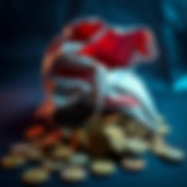 A torn bag spilling out shiny coins labeled Buttcoin, now seen as waste