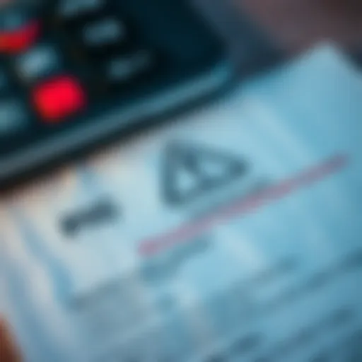 A bank account statement with a warning sign about inactivity fees.