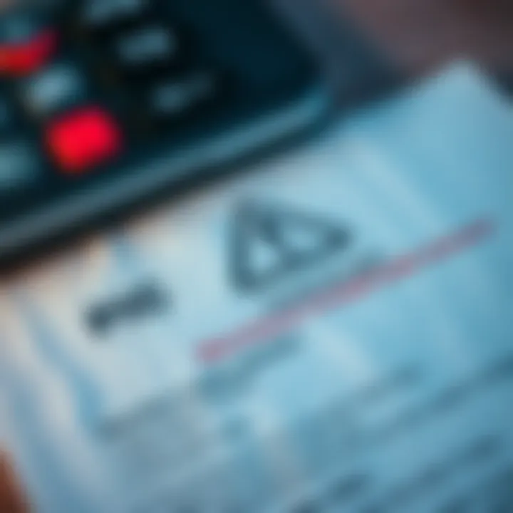 A bank account statement with a warning sign about inactivity fees.