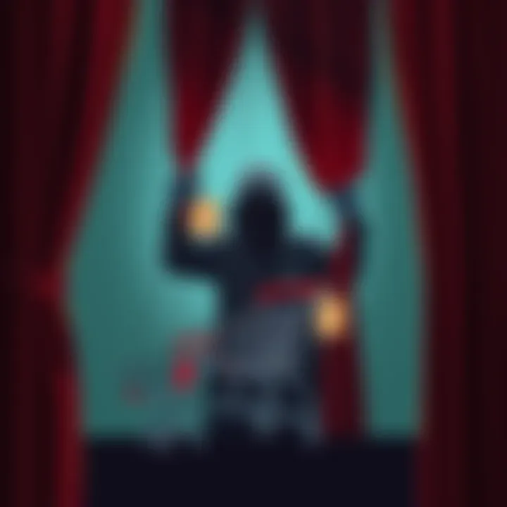 Behind the Banking Curtain A conceptual illustration of a shadowy figure representing banks manipulating consumer choices with strings attached to shopping carts, symbolizing control over spending habits.