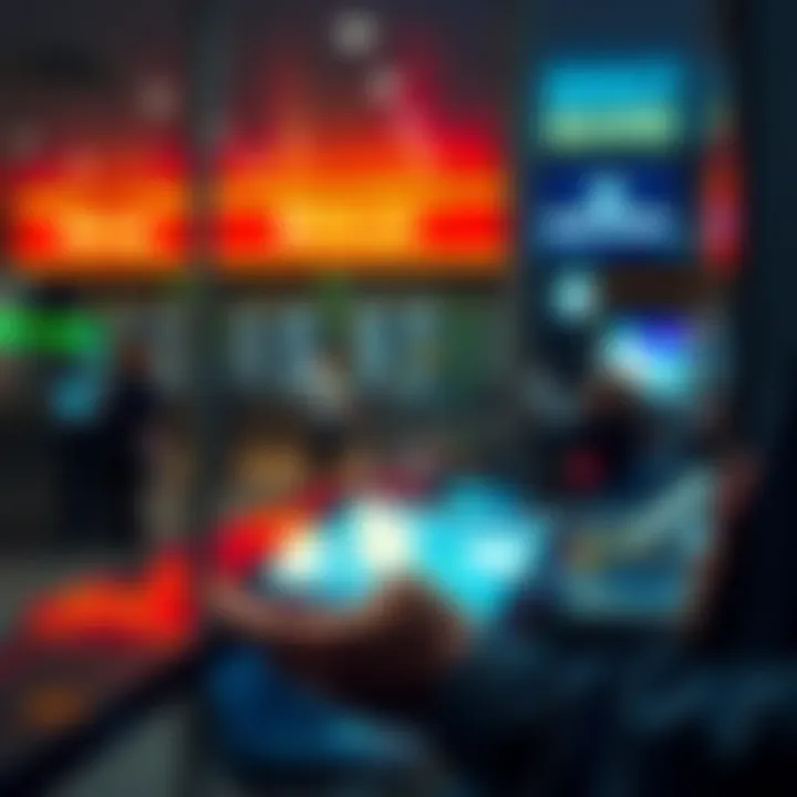 A person reviewing Bitcoin options on a digital device at a bank or exchange in Australia.