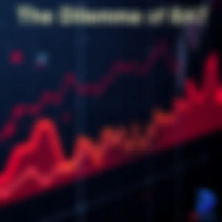 A visual representation of stagnation in the BAT project, featuring a digital graph with flat lines symbolizing lack of movement and investor disinterest.