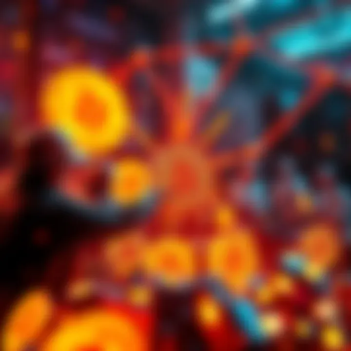 A dynamic visualization of BCH miners collaborating and sharing insights using Bitaxe tools, symbolizing community engagement and digital currency exploration.