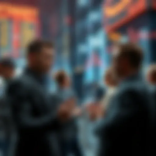 Bear Market Trends People discussing bear market trends and investment strategies