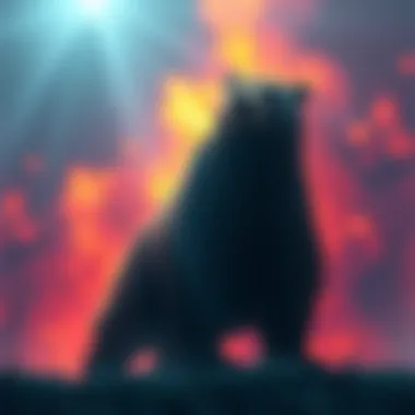 A powerful bear standing tall, representing inspiration and greatness, set against a vibrant background.