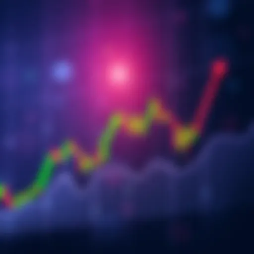 A chart showing a bearish flag pattern with declining price trend lines, indicating potential market downturn.