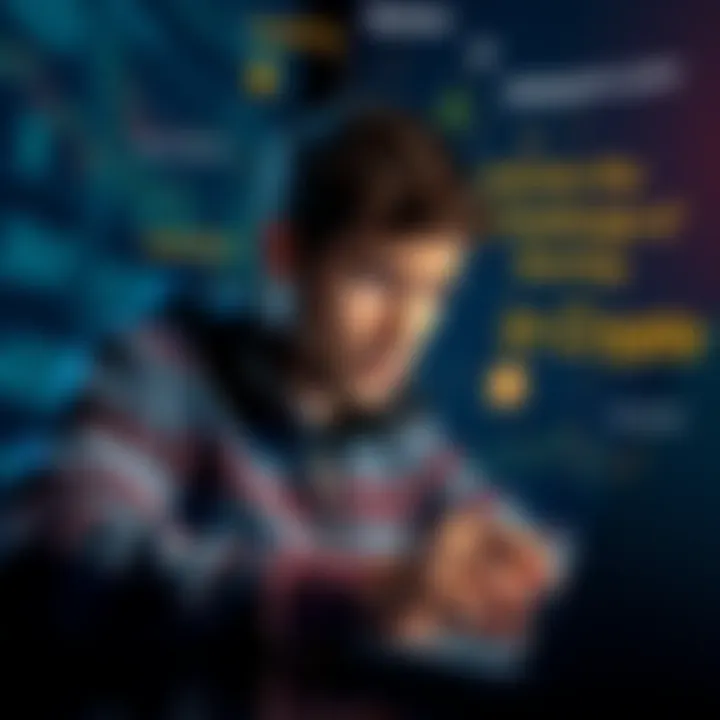 A person looking at cryptocurrency charts on a laptop, looking confused with crypto terms around them.