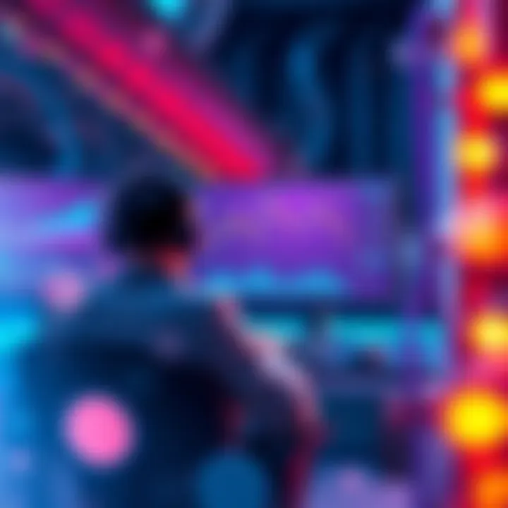 Person sitting at a computer, exploring cryptocurrency mining pools, with graphs and mining software on screen