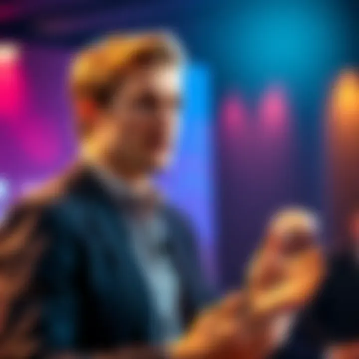 Ben McKenzie Advocating for Crypto Awareness Actor Ben McKenzie speaking at an event about cryptocurrency risks and responsible investing.