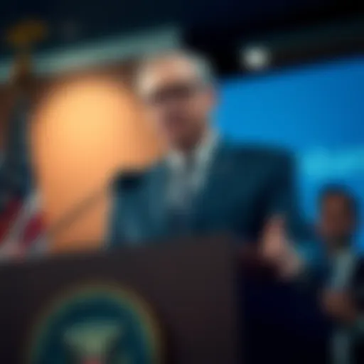 Treasury Secretary Bessent addressing concerns about Coinbase's impact on cryptocurrency legislation at a press conference
