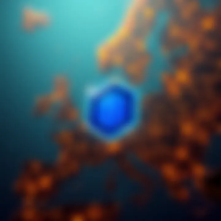 BeToken logo with a digital representation of a security token on a European map