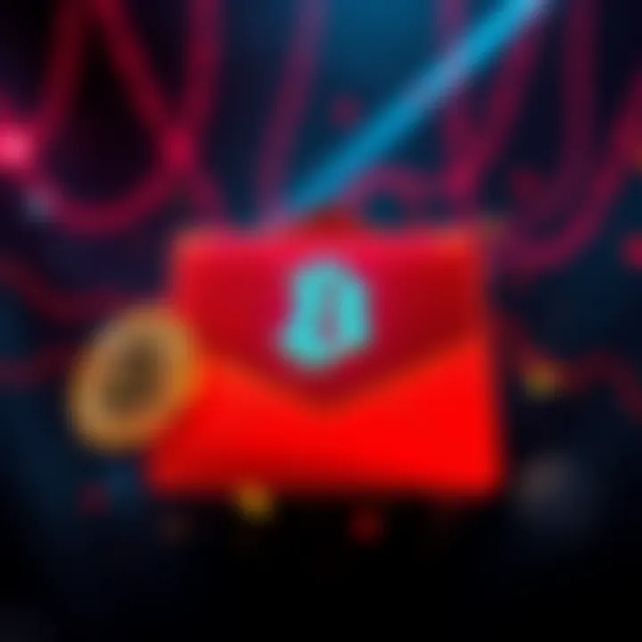 A graphic warning against phishing attacks in cryptocurrency, featuring a symbolic email threat with a Bitcoin logo