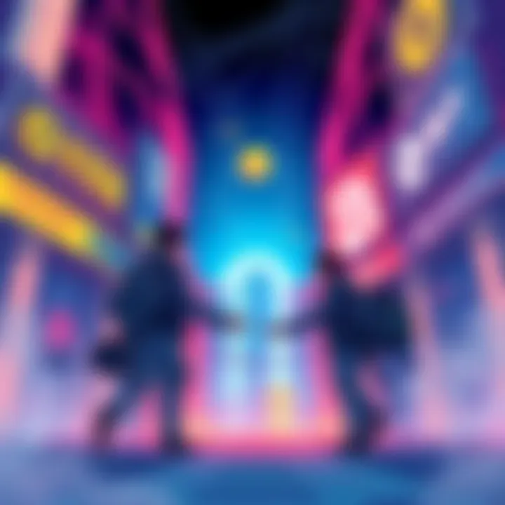 Illustration depicting tension between cryptocurrency exchanges and Pi Network, highlighting scrutiny and competition.