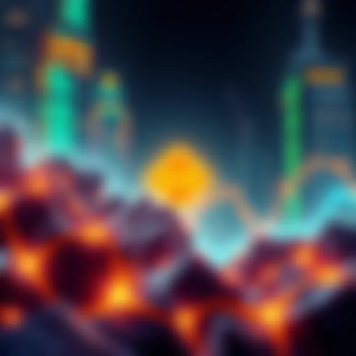 A modern digital depiction of Binance and Cronos intertwined in a dynamic financial landscape