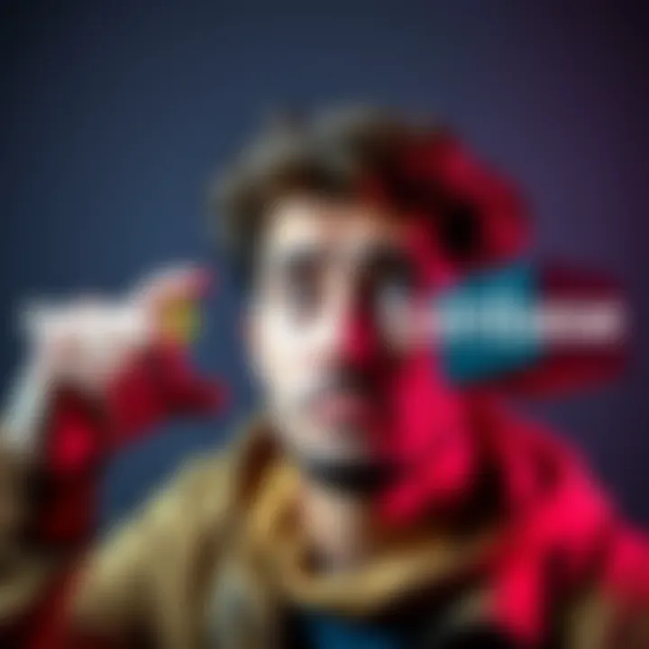 A person weighing options between Binance and Coinbase with a confused expression, representing the decision to switch crypto platforms.