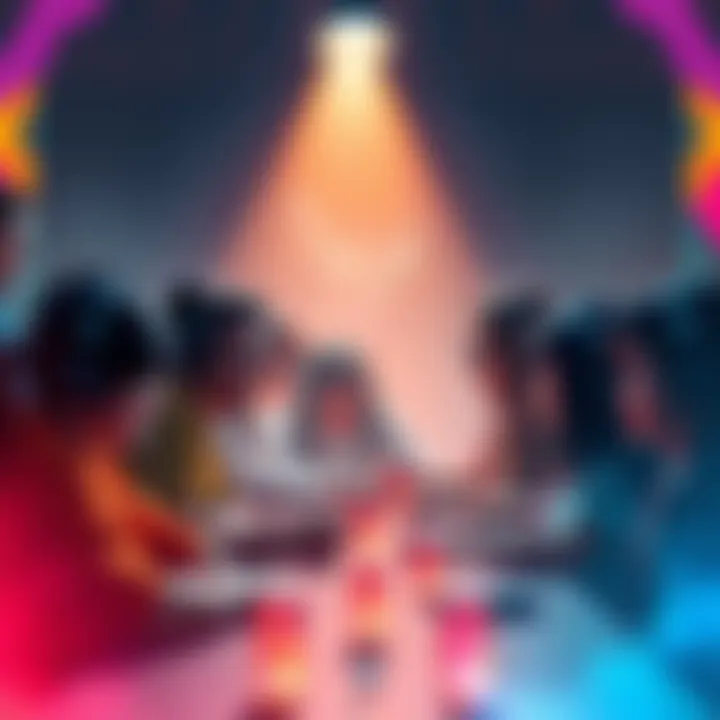 A vibrant gathering of Bitaxe participants enjoying gaming activities together