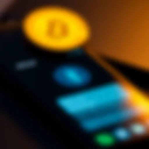 A smartphone displaying the BitChat messaging app with a Bitcoin logo and Bluetooth symbol, highlighting cryptocurrency transactions without internet access.