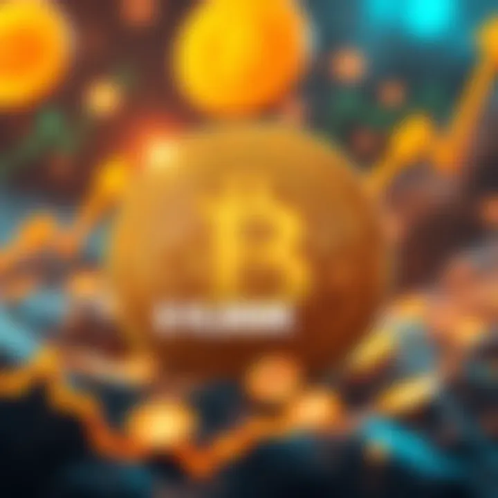 Bitcoin logo with a $100,000 price tag, surrounded by rising altcoin symbols