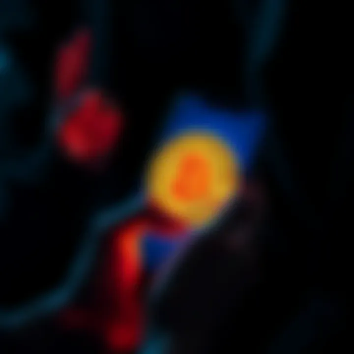 A person typing on a smartphone with a Bitcoin logo, surrounded by dark shadows symbolizing oppression, representing the struggle for financial freedom.