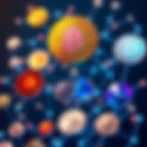 A visual showing Bitcoin and various altcoins interconnected, symbolizing their market relationship.