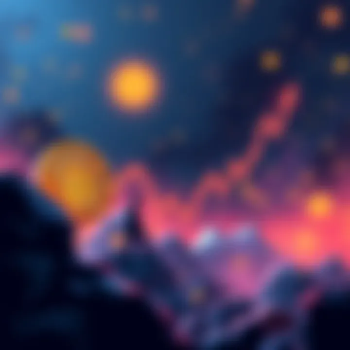 Bitcoin Bullish Trend Illustration of a rising Bitcoin graph with investors looking excited about cryptocurrency opportunities.