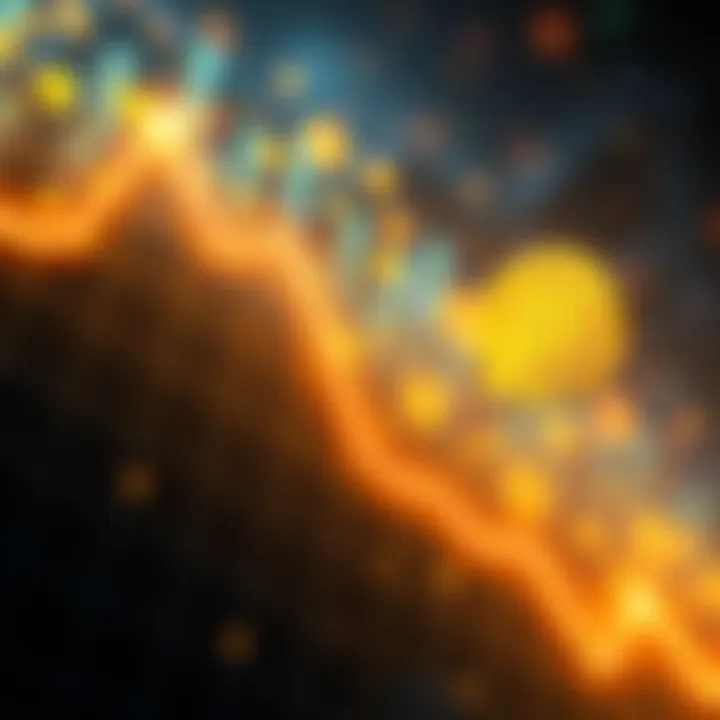 An upward trend graph representing the rise of Bitcoin Cash with digital coin symbols in the background