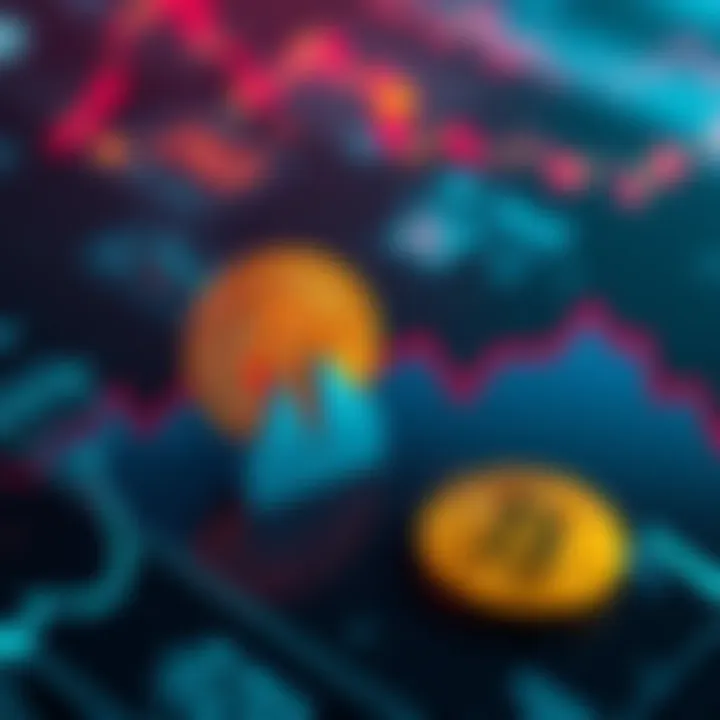 A graphic showing a downward trend in Bitcoin values with a broken coin icon