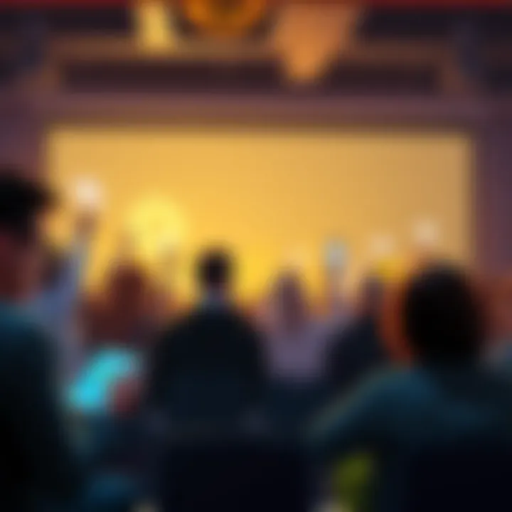 A group of people engaging in a lively Bitcoin discussion on their devices, sharing insights and asking questions.