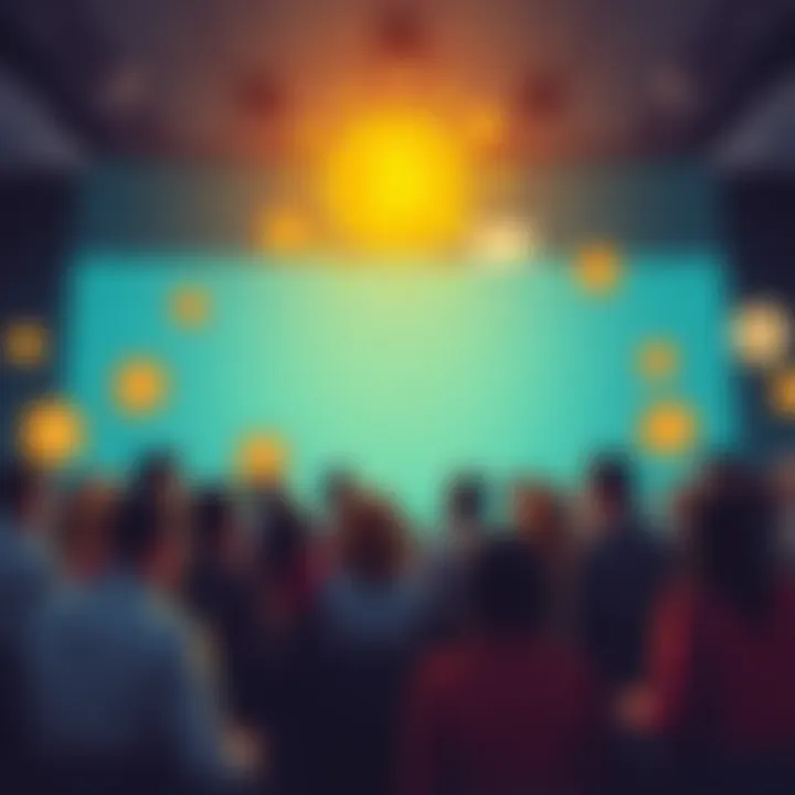 People engaging in a lively Bitcoin discussion with chat bubbles and illustrations of Bitcoin symbols