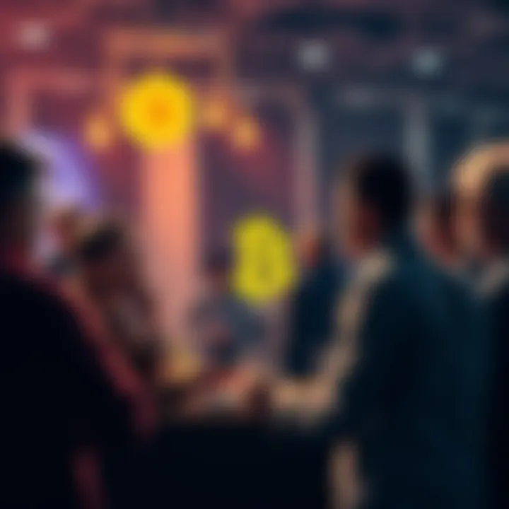 Group discussion about Bitcoin People engaged in conversation about Bitcoin and cryptocurrency topics