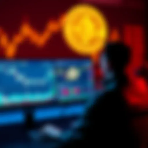 Person considering Bitcoin ETFs in front of a computer with cryptocurrency charts