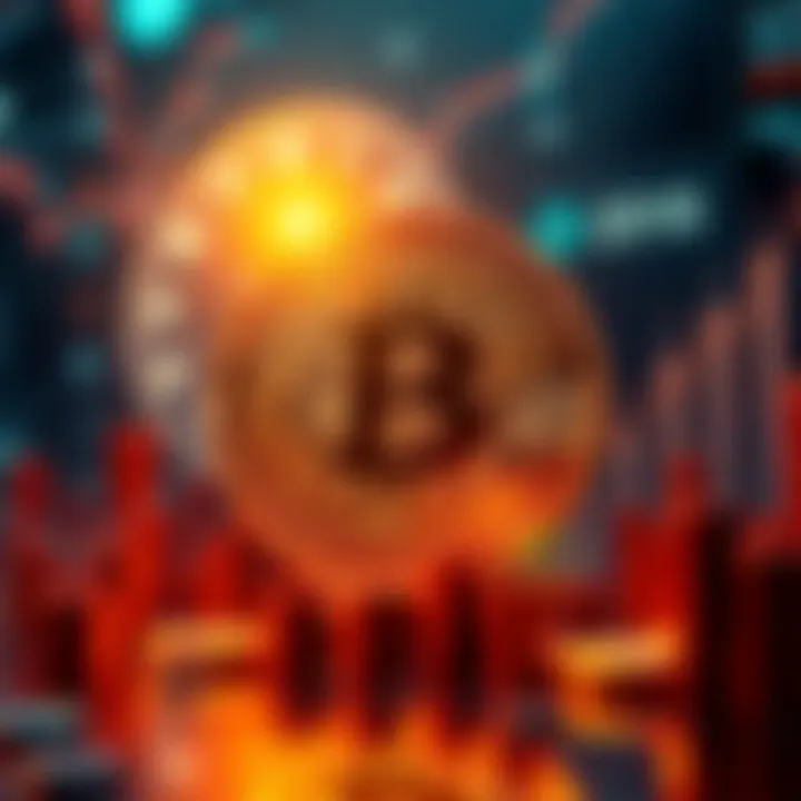 Bitcoin's Future in 2032 An artistic representation of Bitcoin surrounded by a digital clock and upward-trending graphs, symbolizing future potential and urgency