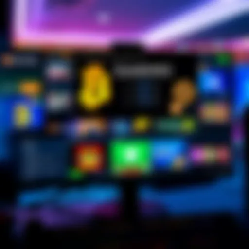 A selection of top Bitcoin gambling platforms on a computer screen, highlighting user-friendly interfaces and game options.