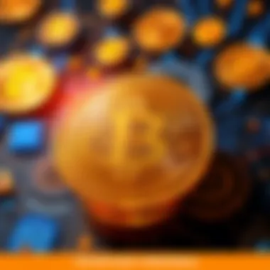 A visual representation of Bitcoin logos and technical diagrams illustrating key improvement proposals for the Bitcoin network.