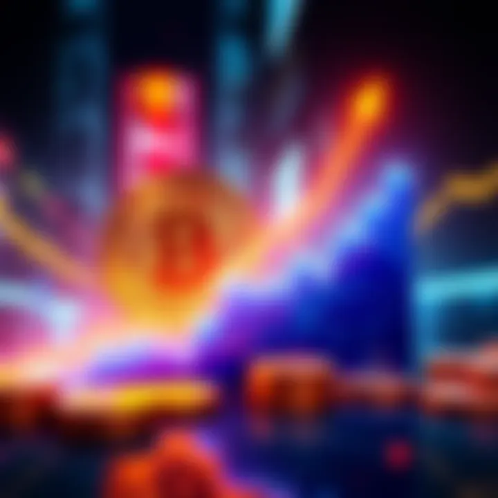 A visual representation of Bitcoin's growth amidst Wall Street's major investments, featuring a bullish trend graph with institutional logos.