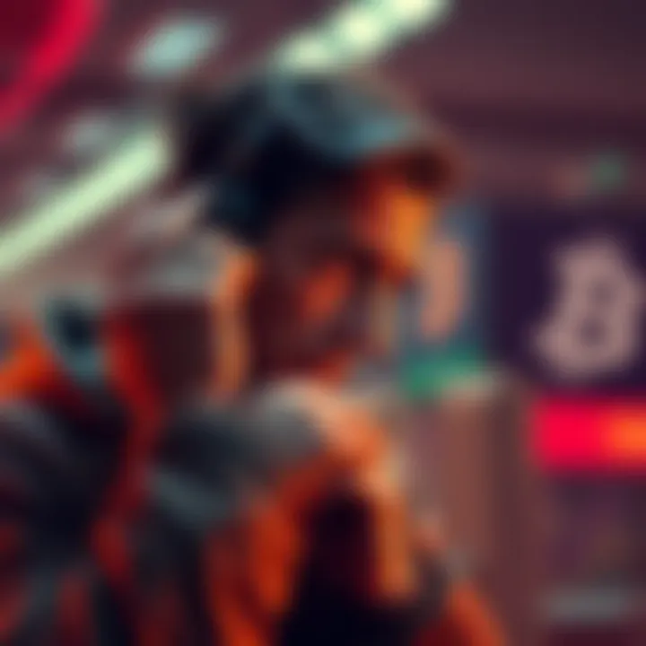 A person looking distressed over a losing investment in Bitcoin, reflecting on their financial choices