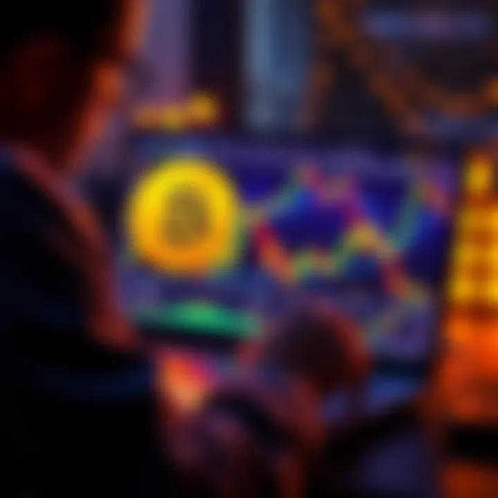 A person analyzing Bitcoin charts and trends on a laptop, considering a financial investment strategy