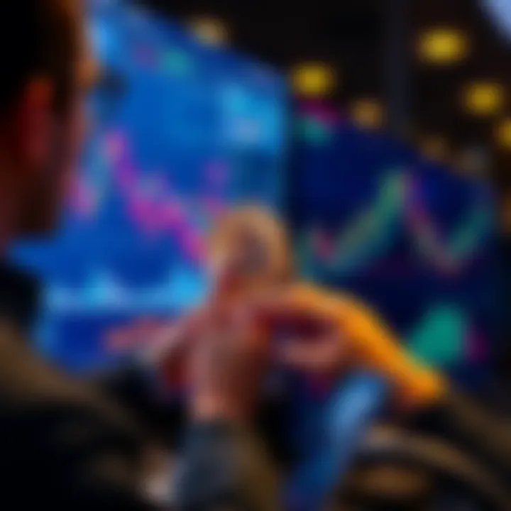 Bitcoin Investment Strategy A person analyzing Bitcoin graphs and charts on a digital screen