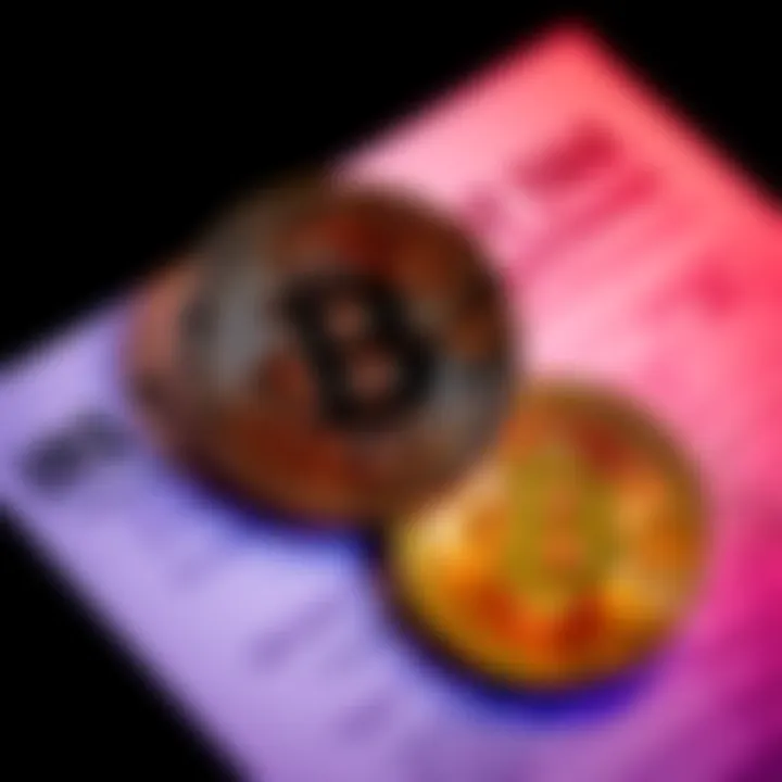 A visual of a Bitcoin coin next to an IRS tax form, symbolizing reporting crypto gains