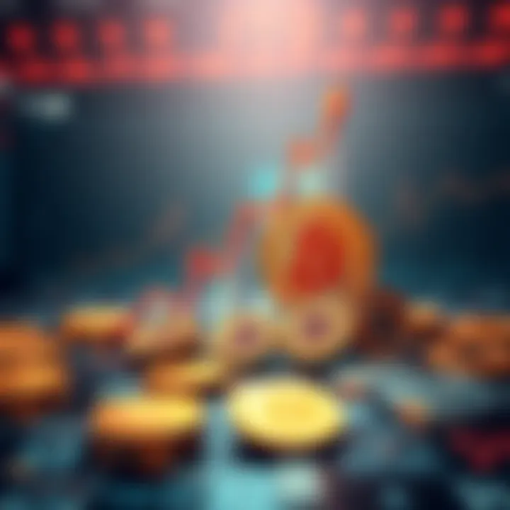 A graphic showing an upward trend in Bitcoin value alongside institutional ETF symbols, representing changes in the market landscape.