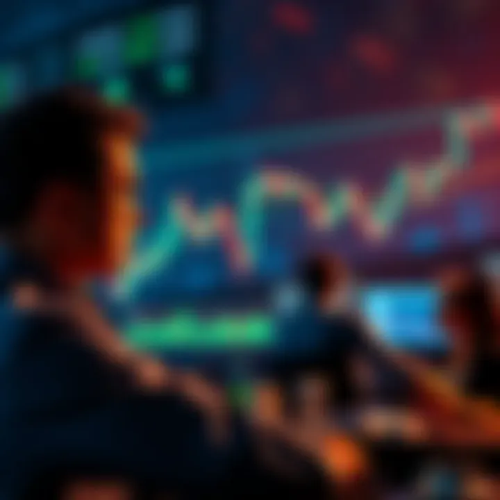 Bitcoin Panic Selling A stock market graph showing a sharp decline in Bitcoin prices, with distressed investors in the background looking at their screens.