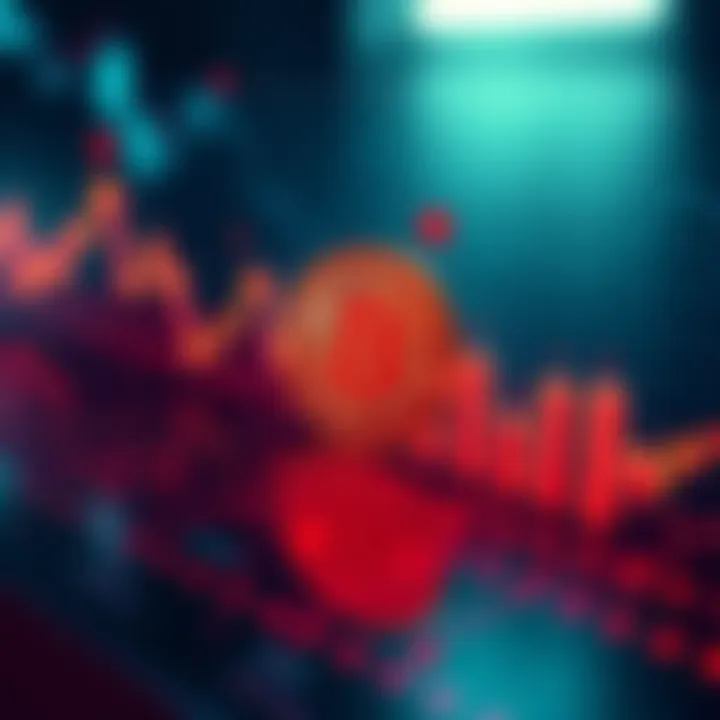 A digital representation of Bitcoin price fluctuations showing ups and downs, symbolizing investment strategies.