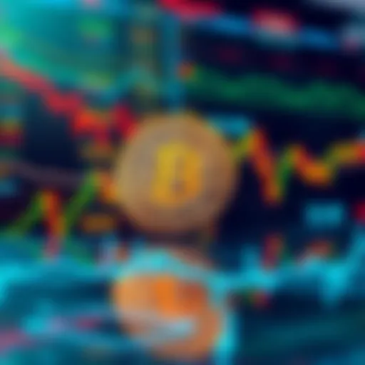 A rising Bitcoin price chart with a background of financial data and trends, reflecting stability amidst market volatility.