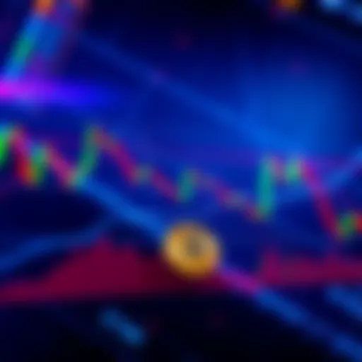 A Bitcoin price chart showing a resistance level and possible downtrend with candles and indicators.