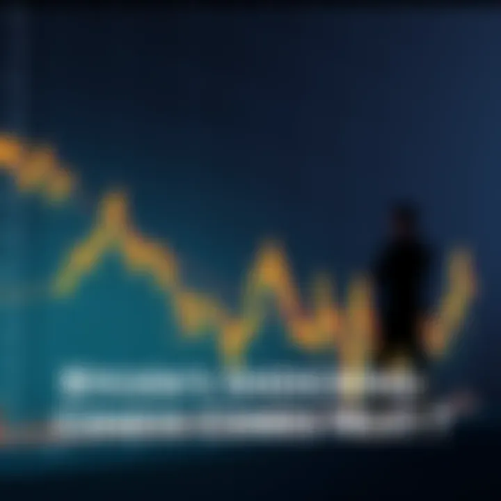 A graph showing Bitcoin's price sharply declining, with worried investors watching in the background