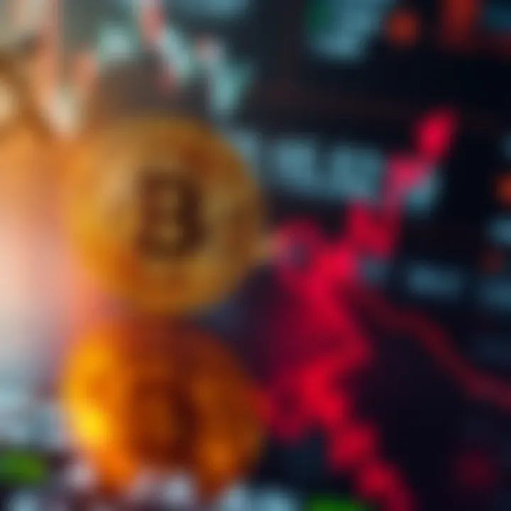 Graph showing a steep decline in Bitcoin prices alongside a falling S&P 500 index