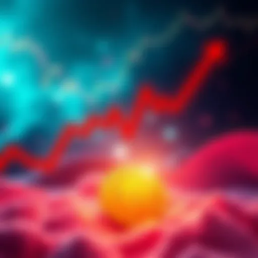 Graph showing a significant decline in Bitcoin's value during January and February 2026, depicting a downward trend with red arrows and a digital currency symbol.