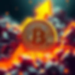 An illustration showing Bitcoin with an upward arrow symbolizing its predicted rise to $1 million.