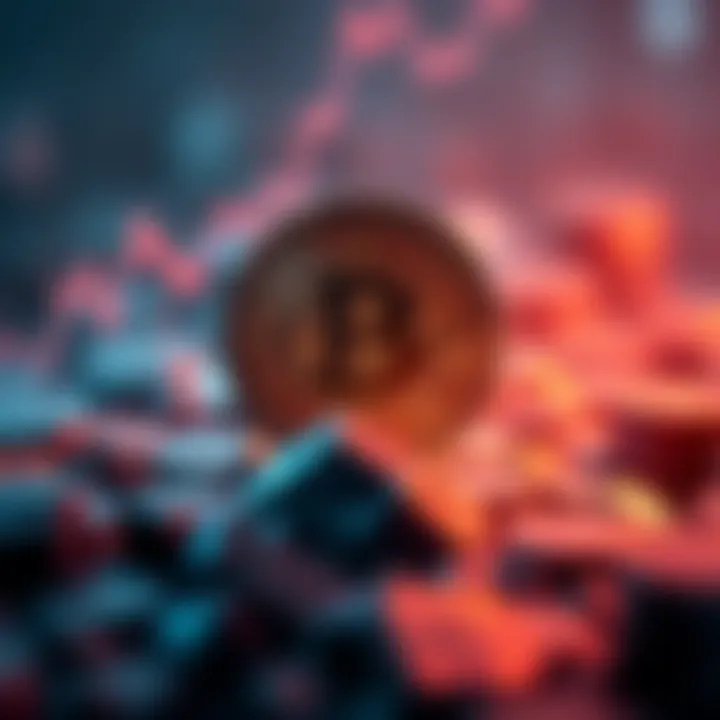 A graphic showing Bitcoin symbol with an upward trend in prices and a $85K target indicator