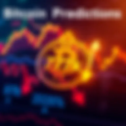 Bitcoin Price Predictions A graphic showing Bitcoin's price fluctuations with a focus on the 77k prediction, featuring arrows pointing up and down to indicate market debate.